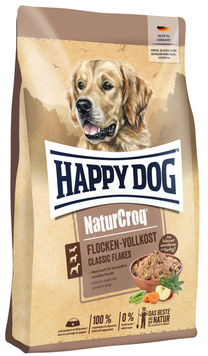 HAPPY DOG Hunde-Trockenfutter NaturCroq Flocken-Vollkost